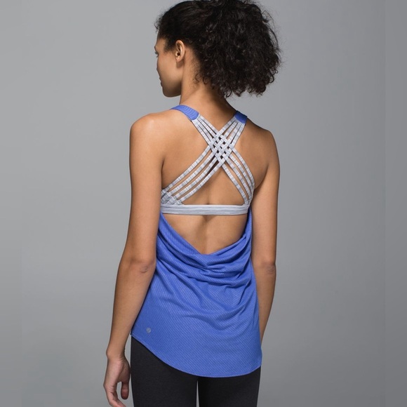 Lululemon Wild Tank
Heathered Harbor Blue / Cyber Stripe White Silver Fox Sz 8 - Picture 7 of 7